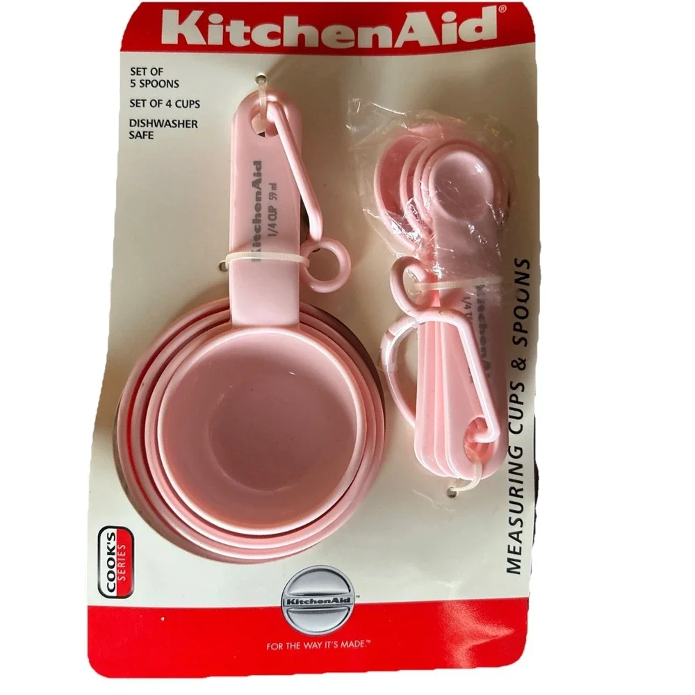 KitchenAid Cook for the Cure Pink Measuring Cups & Spoons Set 9 Pc New Old Stock